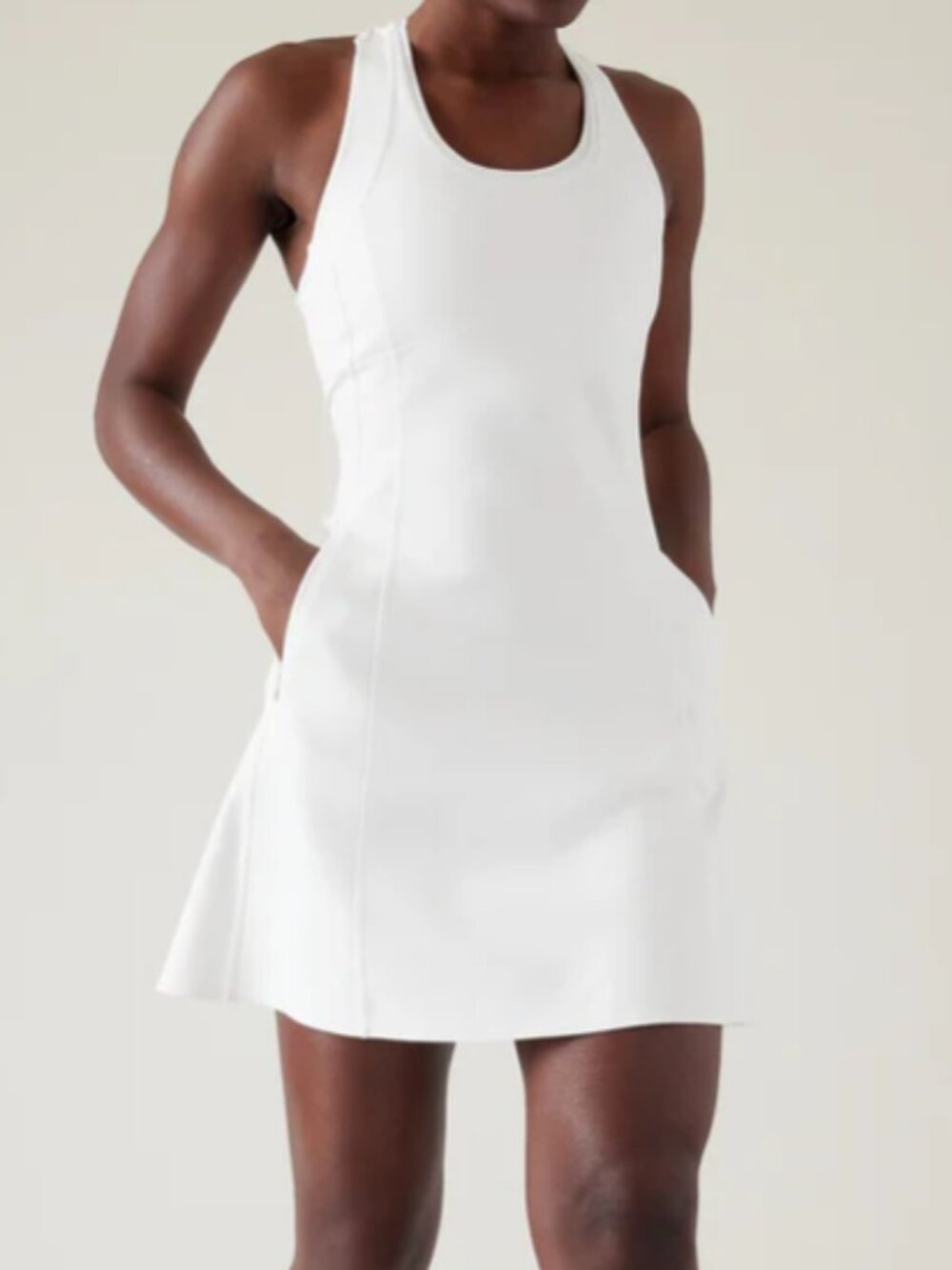 White Racerback Mini Dress - Sleek Women’s Dress
